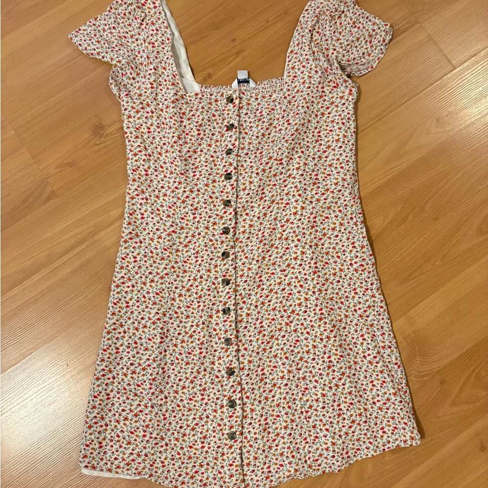 American Eagle Outfitters Red Cream Mini Sundress